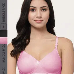 College Girl Pack Of 2 Lightly Padded Non-Wired Seamless Super Support Cotton T-Shirt Bra-picture-6