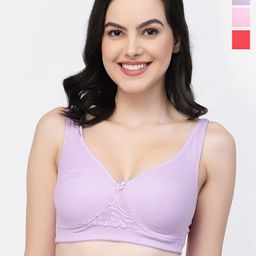 College Girl Pack Of 3 Full Coverage Non Padded T-shirt Bra With All Day Comfort-image-72