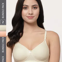 Docare Pack of 2 Full Coverage Lightly Padded Cotton T-Shirt Bras With All Day Comfort-5