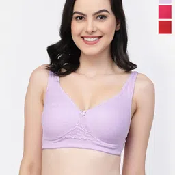 College Girl Pack of 3 Lightly Padded Cotton T Shirt Bras With All Day Comfort-image-52