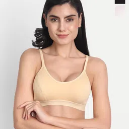 Aimly Pack Of 3 Medium Coverage Non-Padded Cotton Sports Bra With All Day Comfort-picture-1