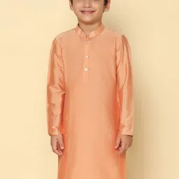 KISAH Boys Mandarin Collar Pure Cotton Straight Kurta-54