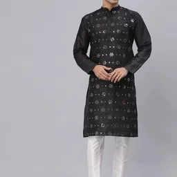 NEUDIS Men Embroidered Mirror Work Kurta-picture-44