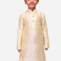 NAMASKAR Boys Mandarin Collar Dupion Silk Kurta-39