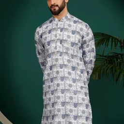 Armaan Ethnic Abstract Printed Mandarin Collar Long Sleeves Straight Kurta-7