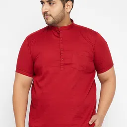 SHOWOFF Men Red Thread Work Kurta-17
