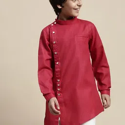 Sanwara Boys Asymmetrical Hem Angrakha Kurta-picture-57