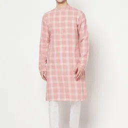 WESTCLO Men Pink & White Checked Kurta-picture-35