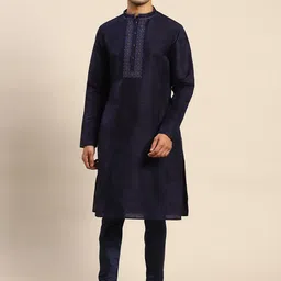 Amodh by Kisah Mandarin Collar Thread Work Kurta-image-53
