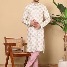 MULTI SHADES Men Ethnic Motifs Embellished Thread Work Kurta-image-23