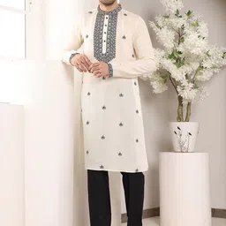 MULTI SHADES Men Ethnic Motifs Embellished Thread Work Kurta-image-44