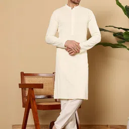 MULTI SHADES Men Ethnic Motifs Embellished Thread Work Kurta-image-8