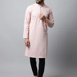 even Men Pink Thread Work Kurta-54