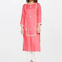 Global Desi Ethnic Motifs Embroidered Mirror Work Kurta-image-27