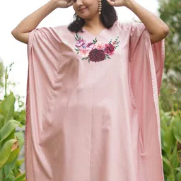 LetsDressUp Floral Printed Flared Sleeves V-Neck Kaftan Kurta-image-4
