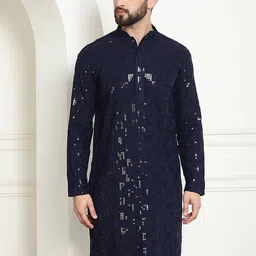 SOJANYA Geometric Embroidered Sequinned Pure Cotton Kurta-51