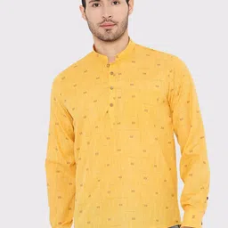 Maharaja Woven Design Linen Short Kurta-image-24
