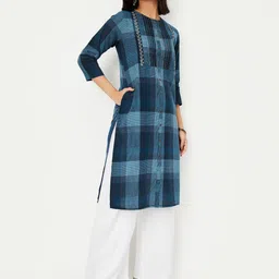 max Women Checked Thread Work Kurta-picture-50