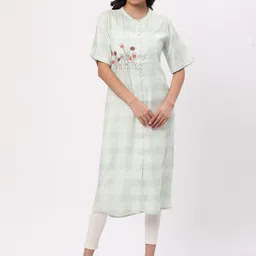 R&B Checked Thread Work Kurta-picture-16