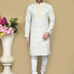 RANAK Men Floral Printed Thread Work Kurta-picture-23