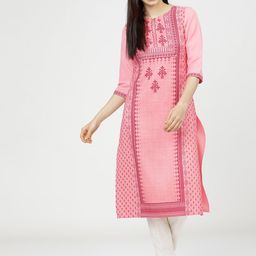KETCH Women Pink Ethnic Motifs Printed Kurta-image-67