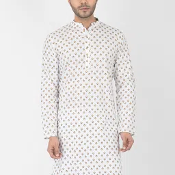 DEYANN Men White Printed Kurta-picture-10