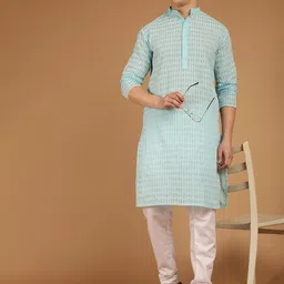 SOJANYA Ethnic Motifs Embroidered Pure Cotton Kurta-picture-10