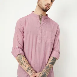 max Striped Cotton Thread Work Straight Kurta-image-81