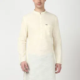Peter England Mandarin Collar Pure Cotton Straight Kurta-picture-24