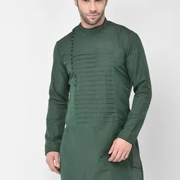 DEYANN Men Green Cotton Kurta-picture-20