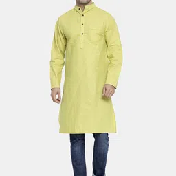 Sayesha Men Green Solid Cotton Kurta-picture-39