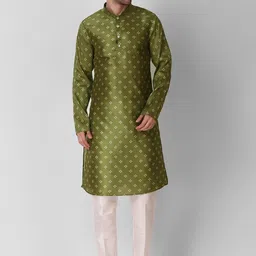 Koshin Geometric Printed Mandarin Collar Kurta-image-48