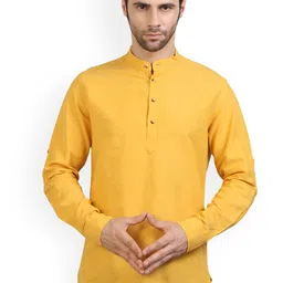 Springberry Mandarin Collar Long Sleeves Cotton Straight Kurta-picture-57