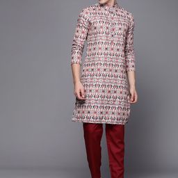 Indo Era Ethnic Motifs Printed Pure Cotton Kurta-image-34