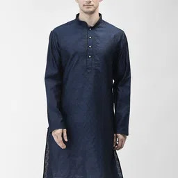 SG LEMAN Ethnic Motifs Woven Design Mandarin Collar Straight Kurta-image-20