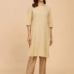 Fabindia Women Geometric Printed Cotton Kurta-image-16