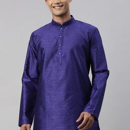 TATTVA Long Sleeves Mandarin Collar Thread Work Kurta-image-50