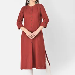 Pistaa Women Maroon Flared Sleeves Thread Work Kurta-picture-49