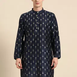 Anouk Ethnic Motif Printed Straight Silk Cotton Kurta-image-3