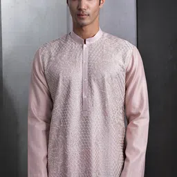 Rohit Gandhi + Rahul Khanna Flared Sleeves Thread Work Strigth Kurta-2