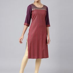 AURELIA Festive Geometric Print Kurta-picture-8