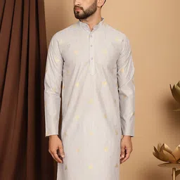 SOJANYA Geometric Woven Design Cotton Silk Kurta-image-17