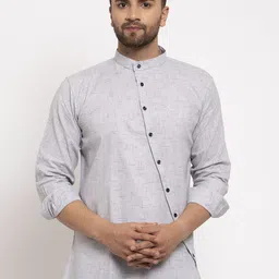 KLOTTHE Men Grey Solid Kurta-image-89