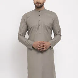 Jompers Men Grey Kurta-image-66