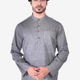 Manthan Men Grey Woven Design Short Kurta-picture-48