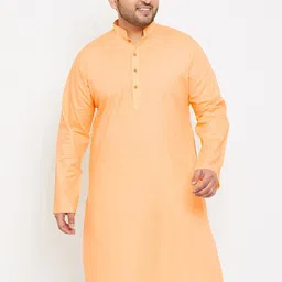 VASTRAMAY Men Orange Cotton Kurta-image-41
