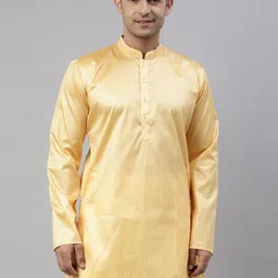 TATTVA Men Beige Thread Work Kurta-image-13