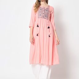 KBZ Women Ethnic Motifs Yoke Design Thread Work Anarkali Kurta-picture-9