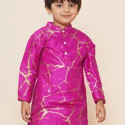 Sethukrishna Boys Abstract Printed Mandarin Collar Kurta-image-36