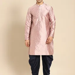 Amodh by Kisah Ethnic Motif Woven Design Mandarin Collar Straight Kurta-image-11
